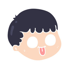 flat color style cartoon male face
