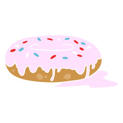 flat color style cartoon donut