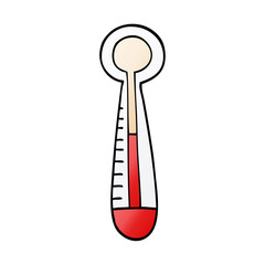 cartoon doodle hot thermometer