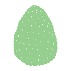 flat color illustration of a cartoon avocado