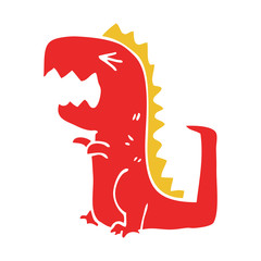 cartoon doodle roaring t rex