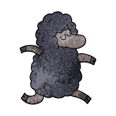 cartoon doodle black sheep