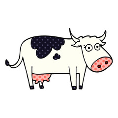 cartoon doodle farm cow