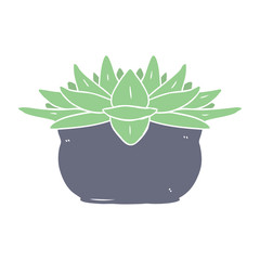 flat color style cartoon succulent plant