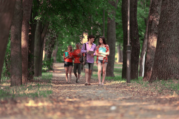 students goes to classes at the University.photo with copy space