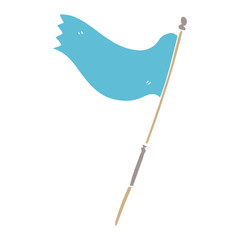 cartoon doodle of a blue flag