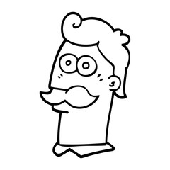 Obraz premium line drawing cartoon man with moustache