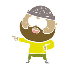 Obraz premium flat color style cartoon bearded man