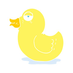 flat color illustration of a cartoon rubber duck