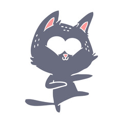 flat color style cartoon cat dancing