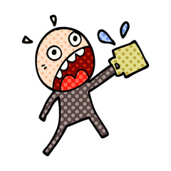 Fototapeta premium cartoon doodle man who has drunk too much coffee