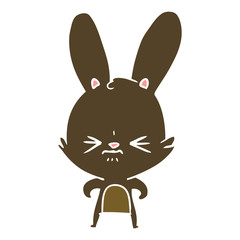 Fototapeta premium cute flat color style cartoon rabbit