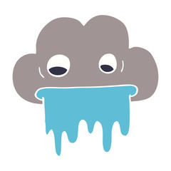 cartoon doodle rain cloud