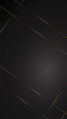 luxury black background banner vector illustration with gold strip art deco black gradient
