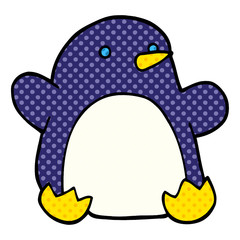 cartoon doodle christmas penguin