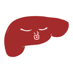 flat color style cartoon pretty liver