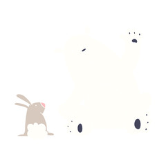 flat color style cartoon winter animals