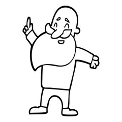 line drawing cartoon man with beard