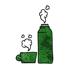cartoon doodle hot drink in flask