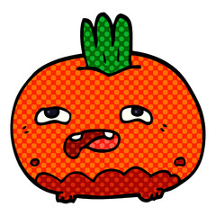 cartoon doodle happy root vegetable