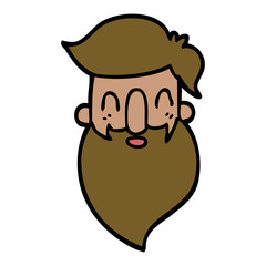 cartoon doodle man with beard