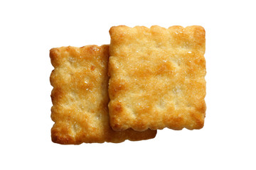 square crackers isolated on white background.