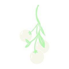 flat color style cartoon mistletoe