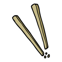 cartoon doodle wooden chopsticks