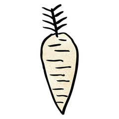 cartoon doodle root vegetable