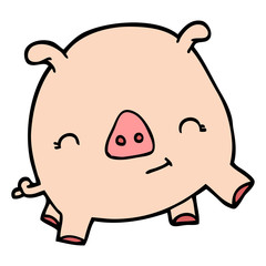 cartoon doodle happy pig