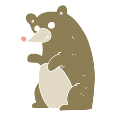 flat color illustration of a cartoon bear