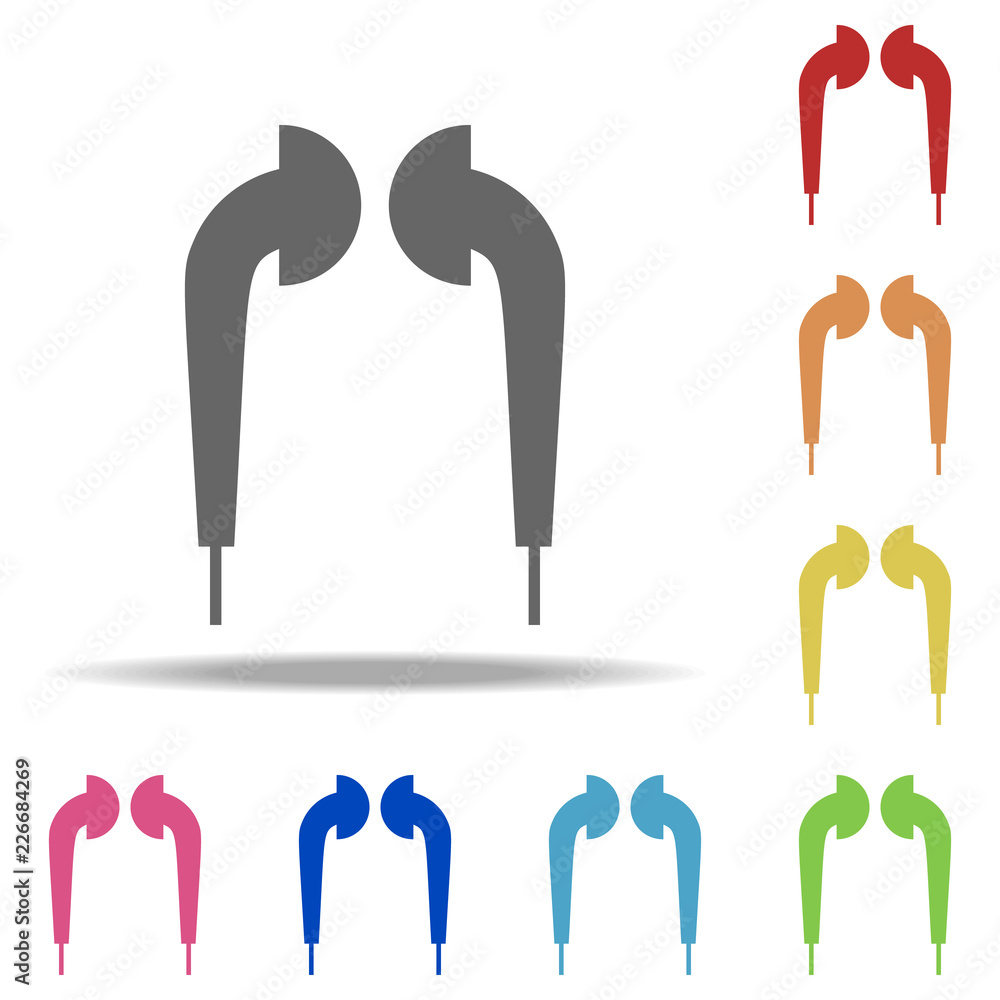 Poster vacuum headphones icon. elements of web in multi colored icons. simple icon for websites, web design