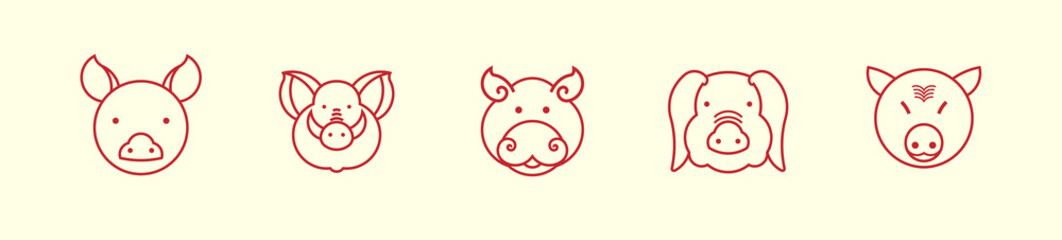 Pig head icon vector