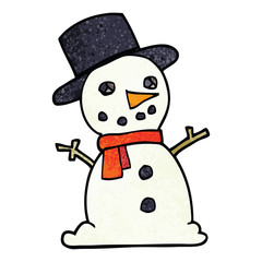 cartoon doodle traditional snowman