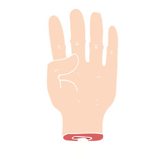 Fototapeta premium flat color illustration of a cartoon hand