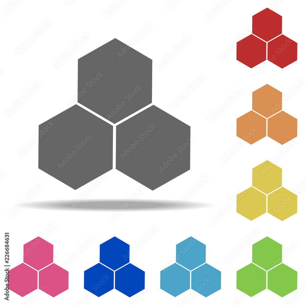Poster bee honeycomb icon. elements of web in multi colored icons. simple icon for websites, web design, mo