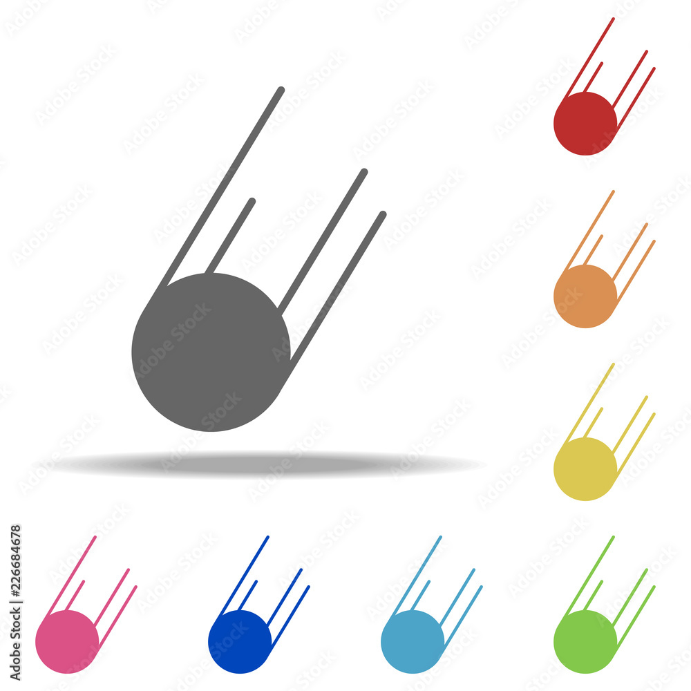 Aufkleber comet icon. elements of web in multi colored icons. simple icon for websites, web design, mobile app