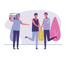 young people sharing free time