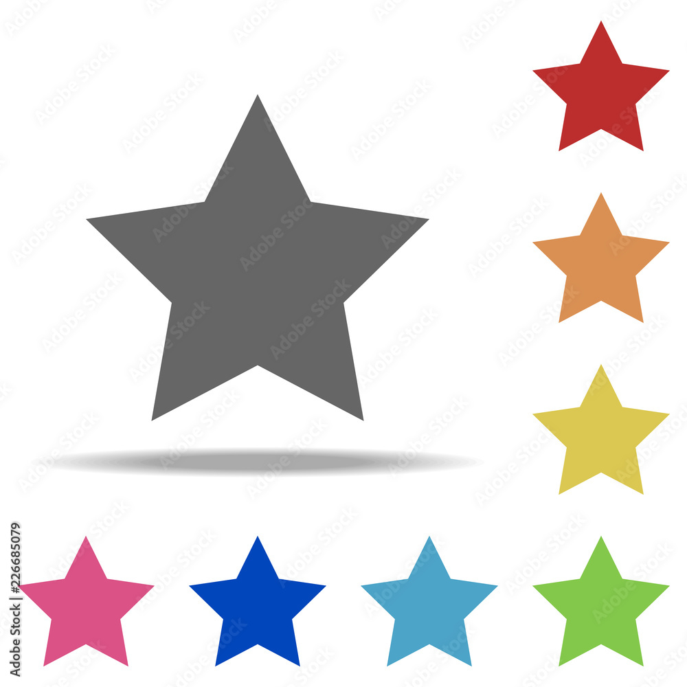 Aufkleber five-pointed star icon. elements of web in multi colored icons. simple icon for websites, web design