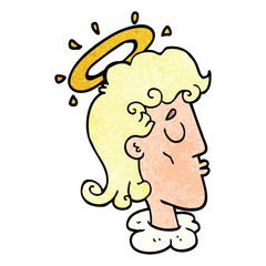 cartoon doodle angel face