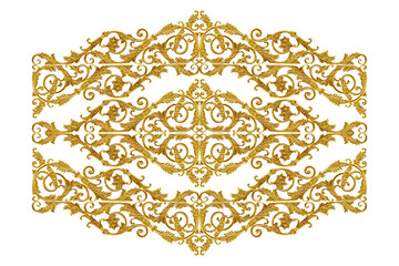 Ornament elements vintage gold floral for decoration