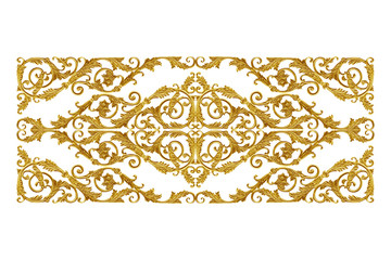 Ornament elements vintage gold floral for decoration
