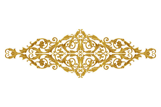 Ornament elements vintage gold floral for decoration