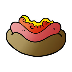 cartoon doodle hotdog in a bun
