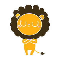 flat color style cartoon lion