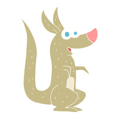 flat color illustration of a cartoon kangaroo