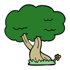 cartoon doodle tree