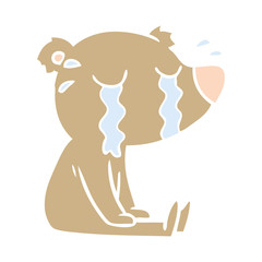 crying bear flat color style cartoon chraracter