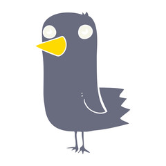 flat color style cartoon bird