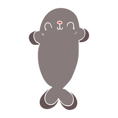 flat color style cartoon seal